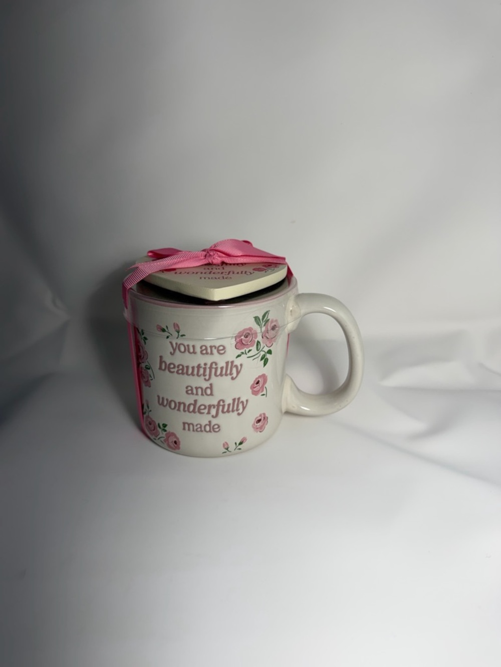 New Floral Sentiment Ceramic Mug - Pink Roses